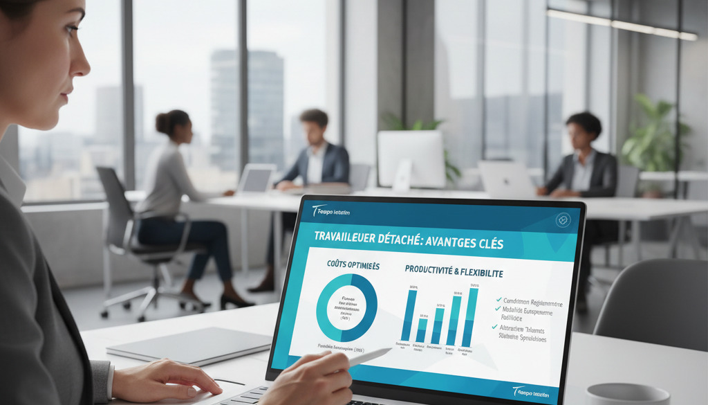 Manager RH examinant des contrats d'emploi internationaux et leurs avantages.